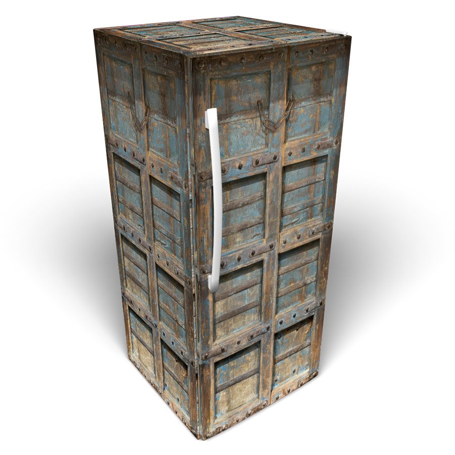Layered painted 4 chain link refrigerator wrap